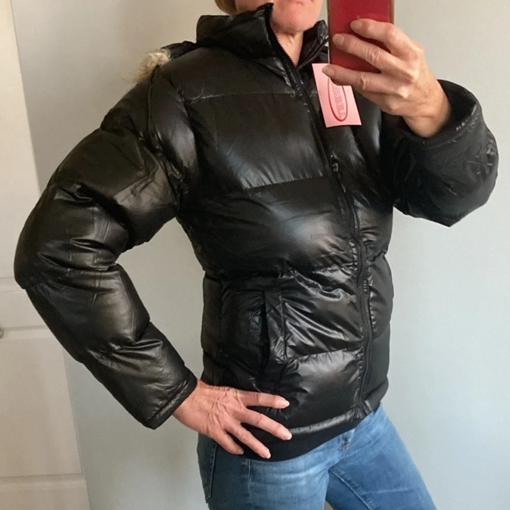 Black Hooded Puffer Jacket - Picture 4 of 9